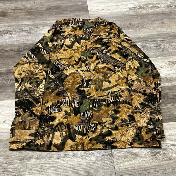 Vintage Jerzees Mossy Oak Forest Floor Camo Tan Green XL Hunting Outdoor Shirt - Picture 3 of 9